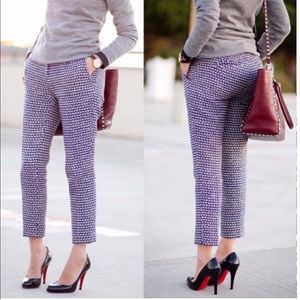 🤩HP 💙 EUC🤩 J. Crew Navy Metallic Tweed Cafe Capri Crop Pants SZ 8P 8 Petite
